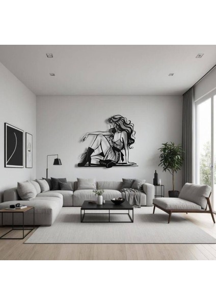 Cool Girl Metal Duvar Dekoru – Modern Kadın Figürü, Minimalist Sanat Tasarımı