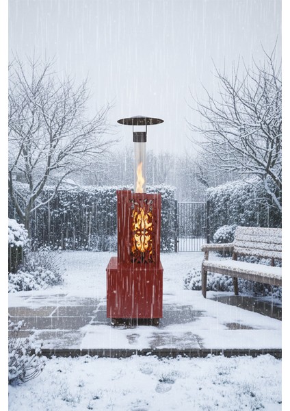 Retro Kırmızı Kutulu Lazer Kesimli Pelet Soba fiyatları