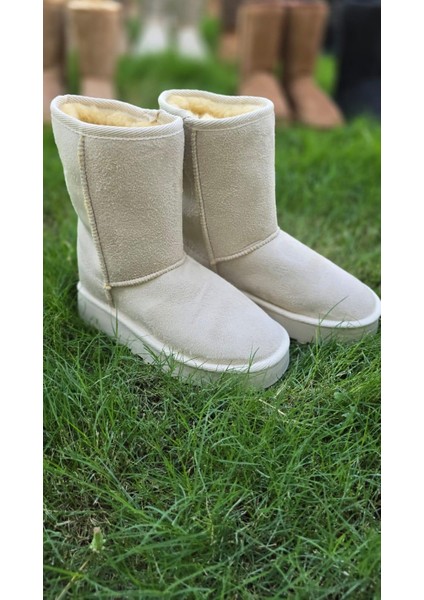 Kadın Lüx Süet Içi Kürklü Kışlık Kalın Taban Konforlu Bot fiyatları