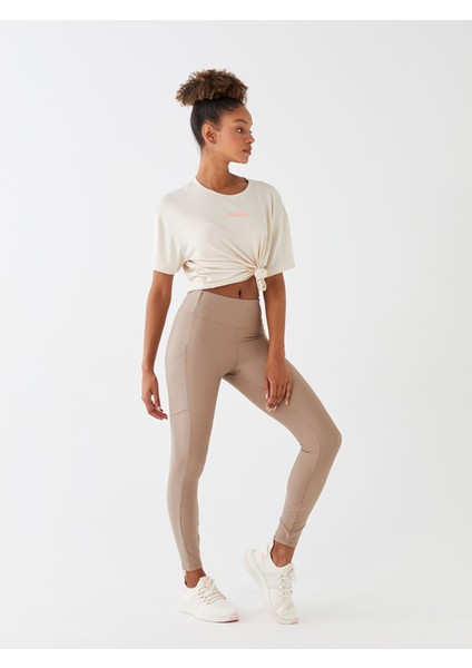 Yeni Sezon Beli Lastikli Düz Interlok Kadın Spor Tayt fiyatları