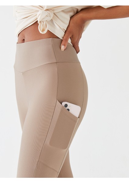 Yeni Sezon Beli Lastikli Düz Interlok Kadın Spor Tayt fırsatları