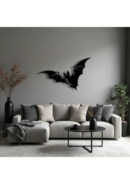 yarasa siluet metal duvar dekoru – minimal ve tasarım