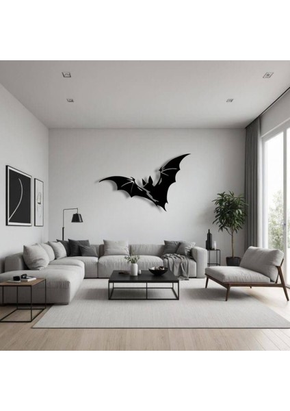 yarasa siluet metal duvar dekoru – minimal ve tasarım