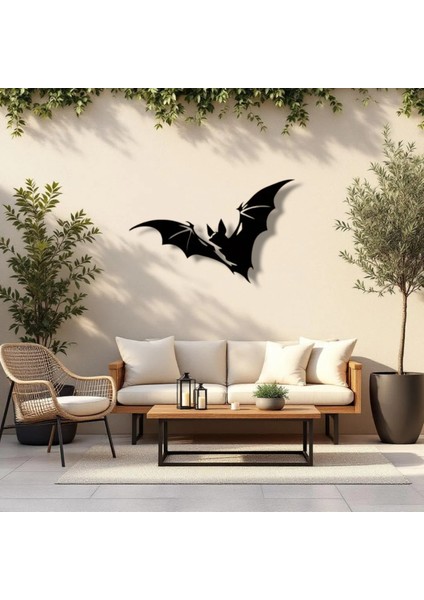 yarasa siluet metal duvar dekoru – minimal ve tasarım