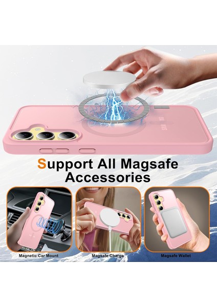 Samsung Galaxy S25 Uyumlu Kamera Lens+Ekran Koruyucu Magsafe Şarj Destekli Iz Tutmaz Mat Kapak fiyatları