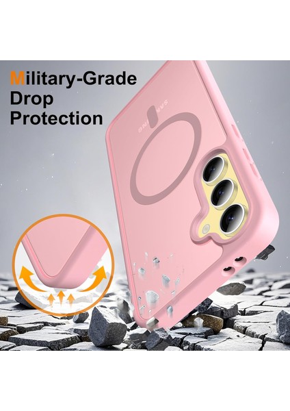 Samsung Galaxy S25 Uyumlu Kamera Lens+Ekran Koruyucu Magsafe Şarj Destekli Iz Tutmaz Mat Kapak modelleri