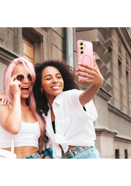 Samsung Galaxy S25 Uyumlu Kamera Lens+Ekran Koruyucu Magsafe Şarj Destekli Iz Tutmaz Mat Kapak