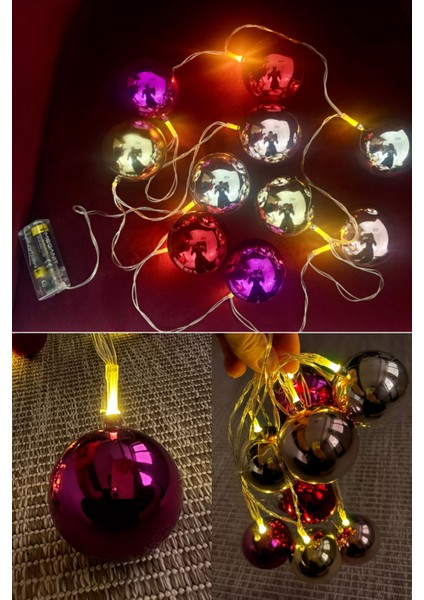 Pilli Işıklı Çam Ağacı Süsü Top LED Işık Noel Ağacı Topu Yılbaşı Süsleri New Year Merry Christmas modelleri