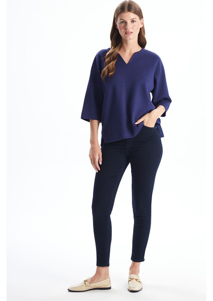 Yeni Sezon Slim Fit Kadın Içi Şardonlu Jean Pantolon