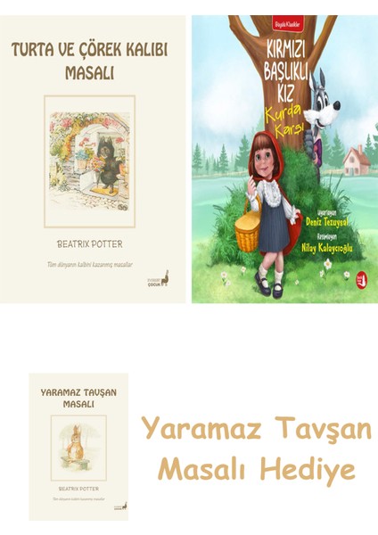 Beatrix Potter 7 - Turta ve Çörek Kalıbı Masalı + Kırmızı Başlıklı Kız Kurda Karşı + Yaramaz Tavşan Masalı