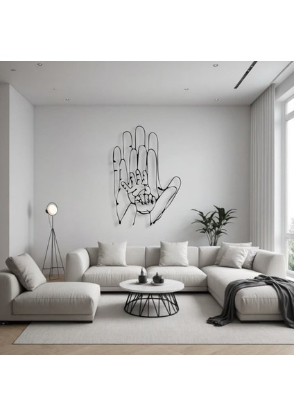 Anne ve Çocuk Eli Metal Tablo – 3D Gölgeli Aile Temalı Duvar Dekoru, Anlamlı Ev Hediyesi fiyatları