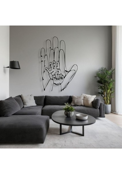 Anne ve Çocuk Eli Metal Tablo – 3D Gölgeli Aile Temalı Duvar Dekoru, Anlamlı Ev Hediyesi modelleri