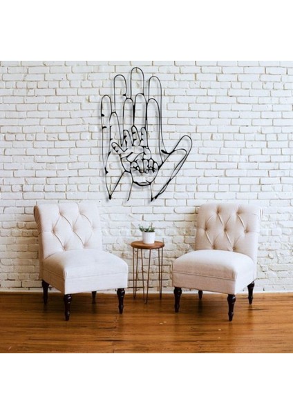 Anne ve Çocuk Eli Metal Tablo – 3D Gölgeli Aile Temalı Duvar Dekoru, Anlamlı Ev Hediyesi