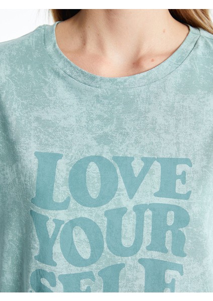 Yeni Sezon Bisiklet Yaka Baskılı Kadın Gecelik modelleri