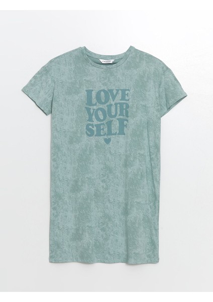 Yeni Sezon Bisiklet Yaka Baskılı Kadın Gecelik indirimleri