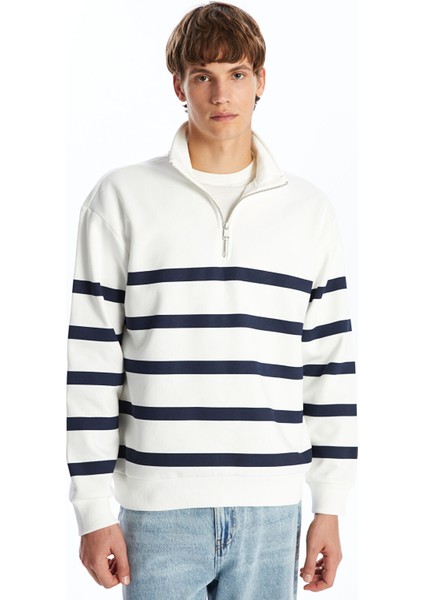 Yeni Sezon Dik Yaka Uzun Kollu Erkek Kalın Kalın Sweatshirt