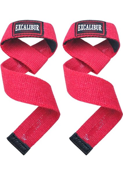 Fitness Deadlift Bilek Kayışı Lifting Strap Kırmızı Çift