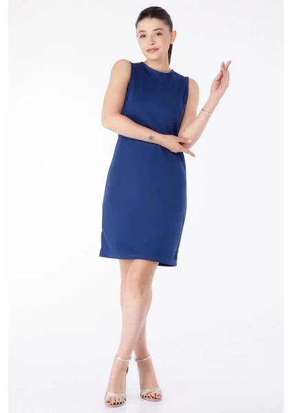 Lvsqvr Bisiklet Yaka Kadın Mini Elbise Lacivert (Beden: L) fiyatları