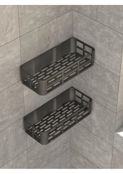 Banyo Düzenleyici Organizer Şampuanlık Havlupan Askısı Havluluk Siyah Banyo Duş Rafı Mutfak Rafı fiyatları