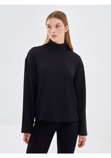 Yeni Sezon Dik Yaka Oversize Kadın Sweatshirt