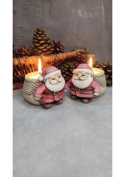 Sepetli Noel Baba 2 ' Li Mumluk Seti ( Inci Tozu Mum ve Fitil Hediyeli ) fiyatları