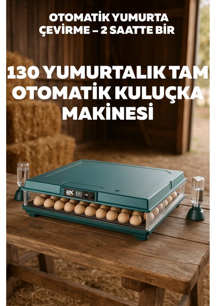 Slim Model 130 Yumurtalık Tam Otomatik Kuluçka Makinesi Gün Sayaçlı Yedek Motorlu
