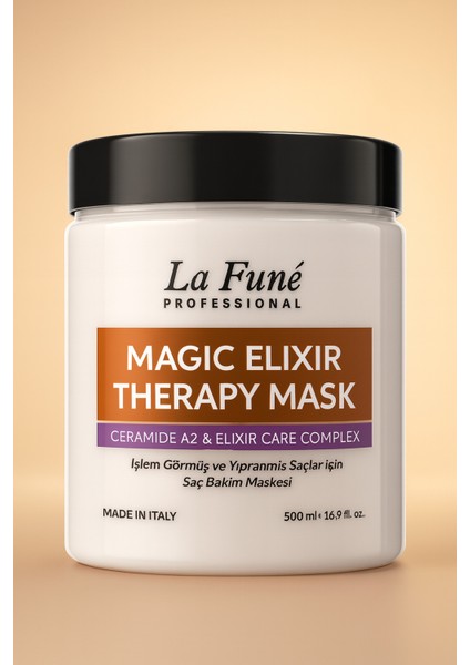 Magic Elixir Therapy Series Italyan Özel Formül Yıpranmış Saçlar Için Saç Bakım Maskesi 500 ml