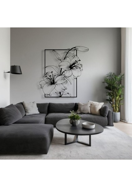 Zambak Çiçeği Metal Tablo – 3D Gölgeli Modern Duvar Dekoru, Zarif Ev ve Ofis Hediyesi modelleri