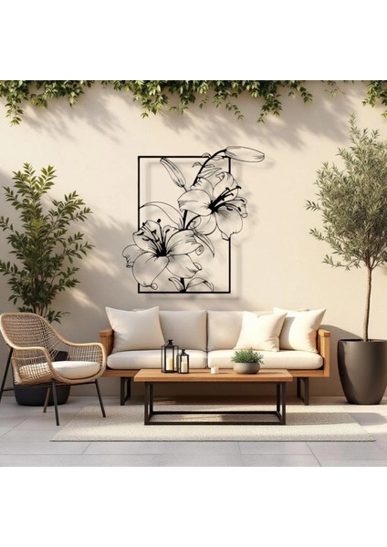 Zambak Çiçeği Metal Tablo – 3D Gölgeli Modern Duvar Dekoru, Zarif Ev ve Ofis Hediyesi indirimleri