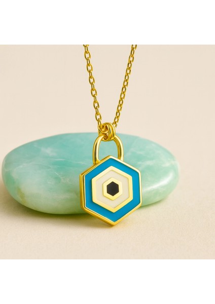 14 Ayar Altın Nazar Kilit Kolye