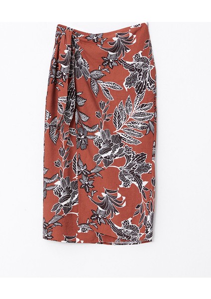 Yeni Sezon Bağlama Detaylı Desenli Kadın Etek indirimleri