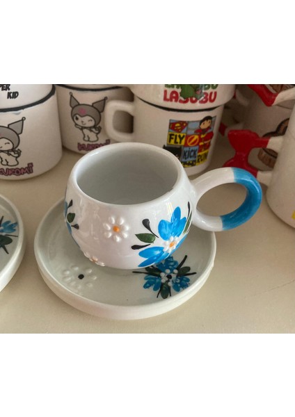 rgs homelife tasarım harikası - 2 kişilik seramik kupa kalpli kır çiçekli papatyalı hediyelik çay kahve fincanı fiyatları