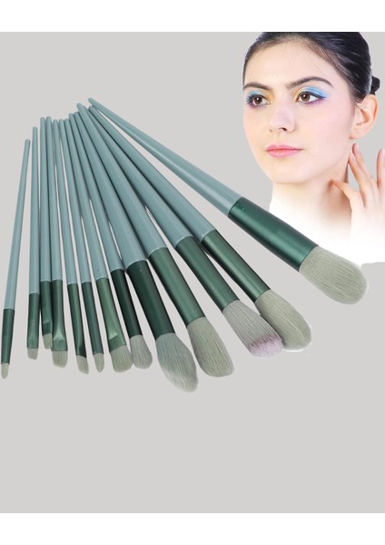 Taşınabilir Ergonomik Yapılı 13 Adet Fiber Kıllı Yüz ve Göz Makyaj Fırçası Seti modelleri