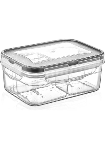 Fresh Box Dikdörtgen 4 Bolmeli Saklama Kabi Şeffaf