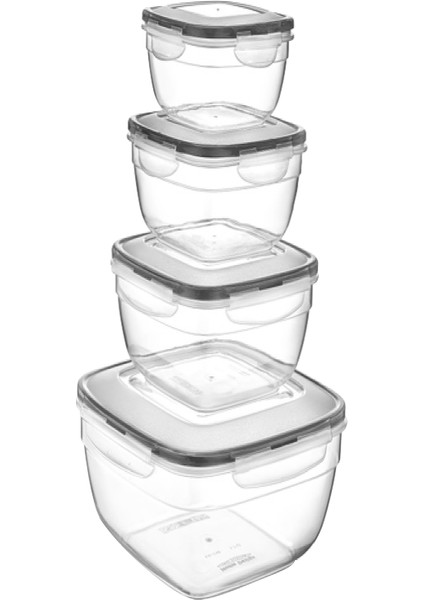 Fresh Box Saklama Kabi 4 Lu Set Şeffaf (7,3 Lt)