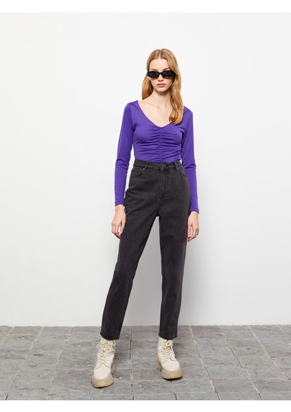 Yeni Sezon Yüksek Bel Mom Fit Kadın Jean Pantolon fiyatları