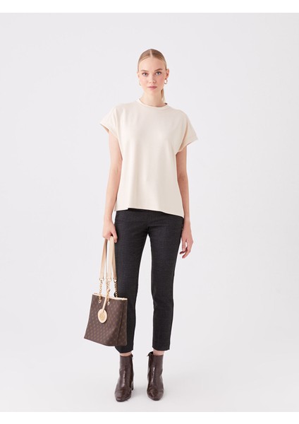 Yeni Sezon Dar Fit Ekose Kadın Pantolon fiyatları
