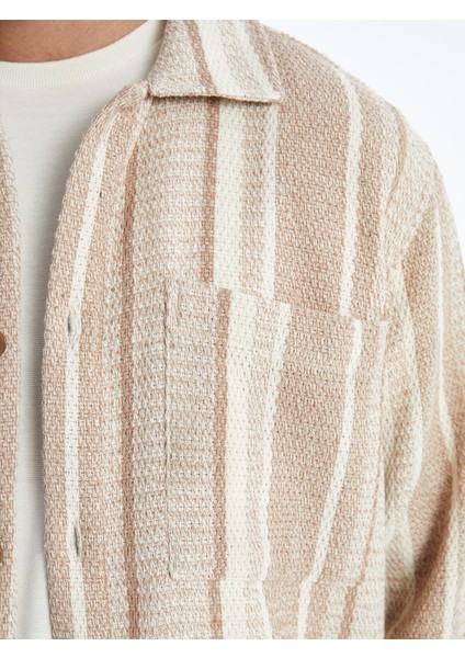 Yeni Sezon Regular Fit Uzun Kollu Çizgili Erkek Gömlek modelleri