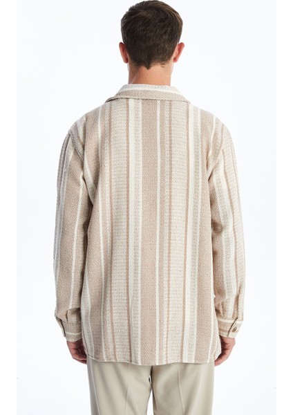 Yeni Sezon Regular Fit Uzun Kollu Çizgili Erkek Gömlek fırsatları