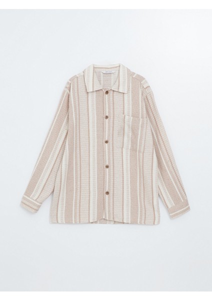 Yeni Sezon Regular Fit Uzun Kollu Çizgili Erkek Gömlek indirimleri