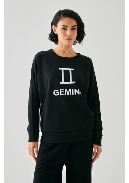 Kadın Siyah Ikizler Burcu Oversize 2 Iplik Eşofman Ev Giyim Takımı fırsatları