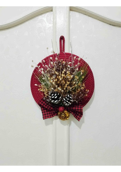 Yılbaşı Özel Tasarım Kozalak Garland Kapı Duvar Süsü