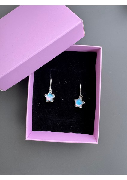 Mavi Yıldız Küpe Çelik modelleri