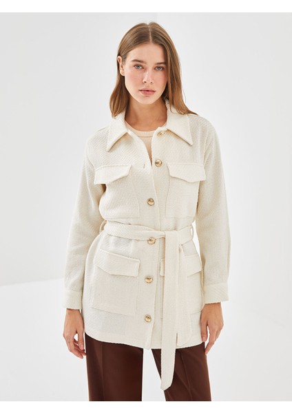 Yeni Sezon Dokulu Kadın Tüvit Gömlek Ceket