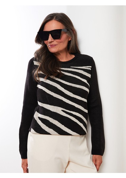 Yeni Sezon Bisiklet Yaka Desenli Uzun Kollu Kadın Triko Kazak fiyatları