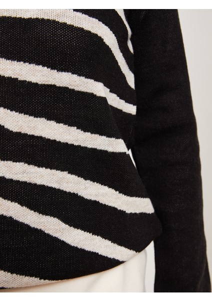 Yeni Sezon Bisiklet Yaka Desenli Uzun Kollu Kadın Triko Kazak fırsatları