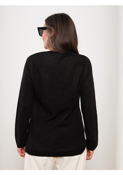 Yeni Sezon Bisiklet Yaka Desenli Uzun Kollu Kadın Triko Kazak indirimleri