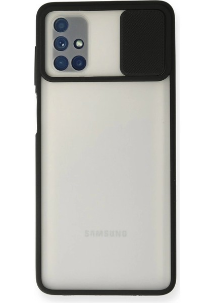 Samsung Galaxy M51 Kılıf Palm Buzlu Kamera Sürgülü Silikon - Siyah
