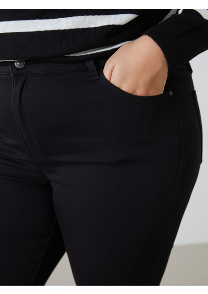 Yeni Sezon Slim Fit Kadın Içi Şardonlu Jean Pantolon indirimleri