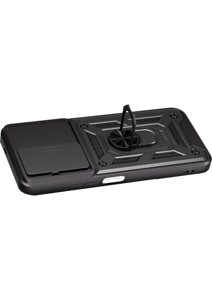 Xiaomi Redmi 15C Uyumlu Kılıf Kamera Sürgülü Mıntasılı Standlı Ultra Dayanıklı Tank Kılıf